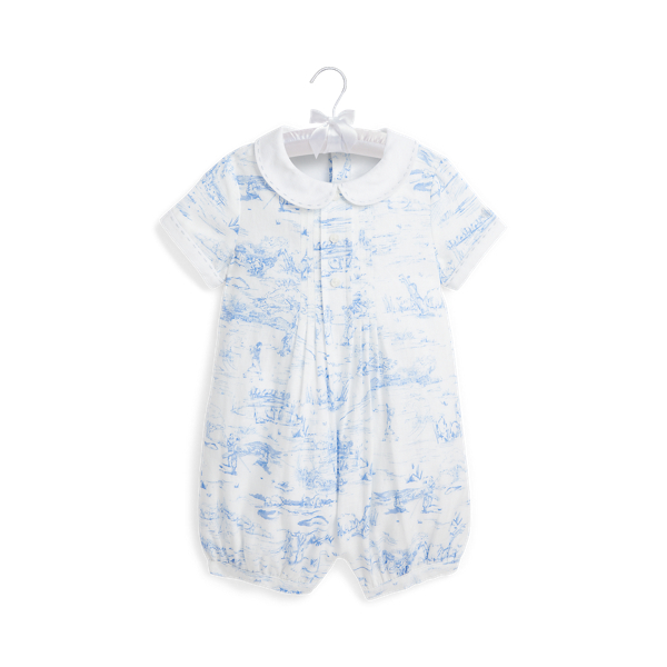 Golf-toile linnen shortall in pofmodel