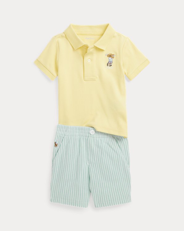 Poloshirt mit Polo Bear und Shorts
