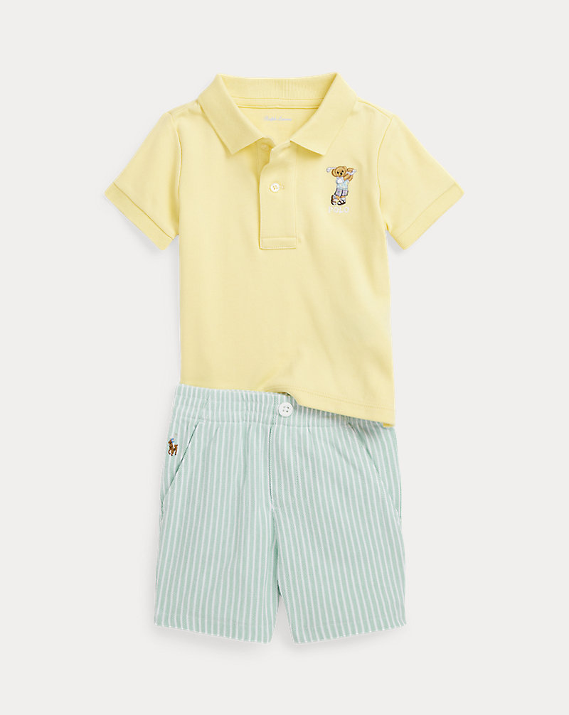 Poloshirt mit Polo Bear und Shorts Baby-Jungen 1