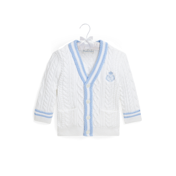 Cardigan de cricket à écusson en coton