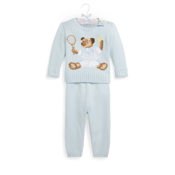 Polo Bear Cotton Jumper &amp; Trouser Set Baby Boy 1