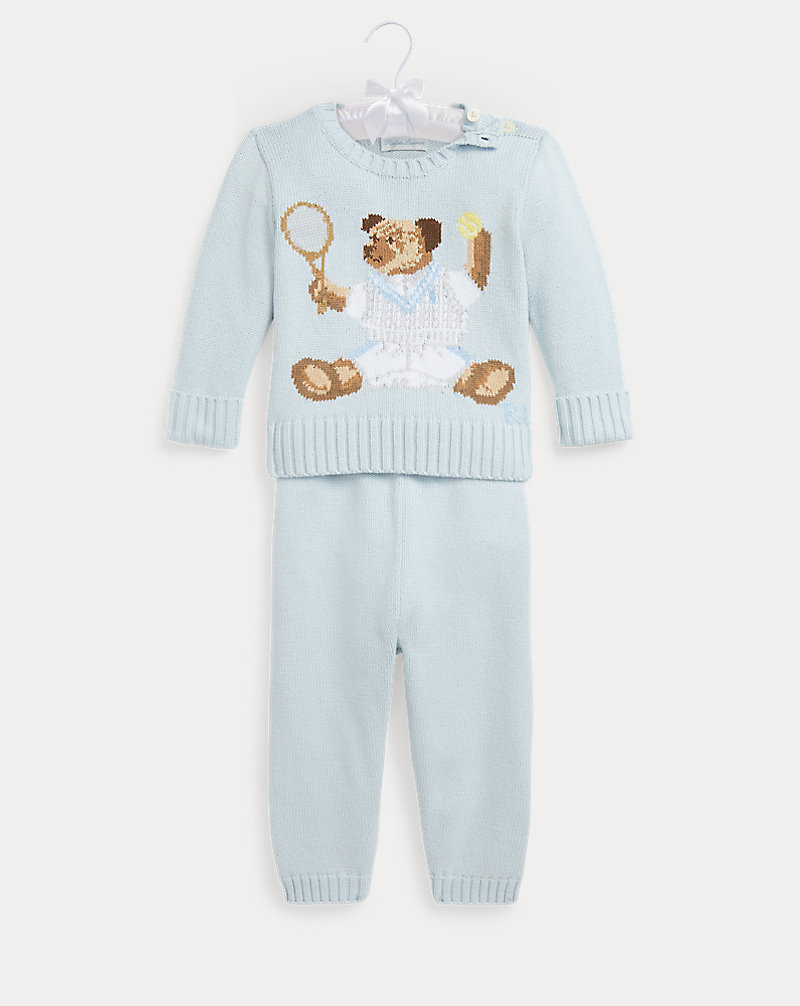 Polo Bear Cotton Jumper &amp; Trouser Set Baby Boy 1