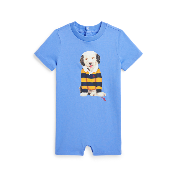 Dog-Print Cotton Jersey Shortall