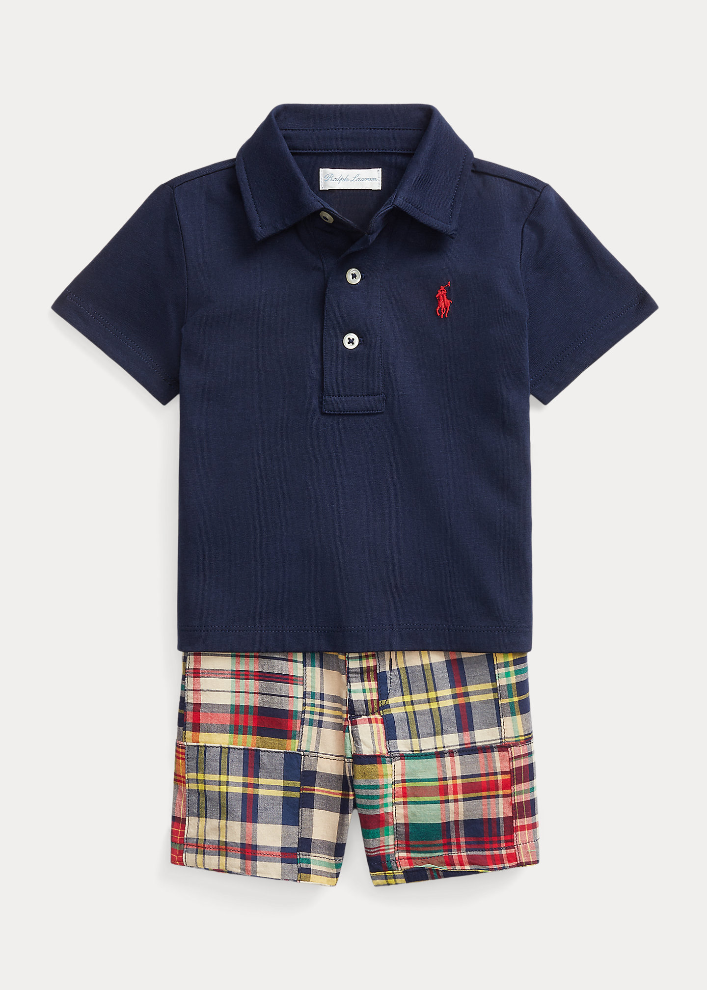 Jersey Polo Shirt & Madras Short Set