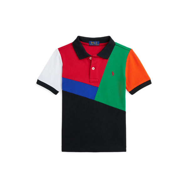 Color-Blocked Cotton Mesh Polo Shirt