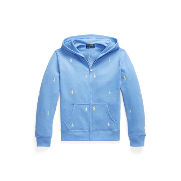 Fleece hoodie met rits en Polo Pony