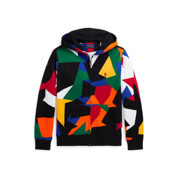 Abstract Double-Knit Full-Zip Hoodie