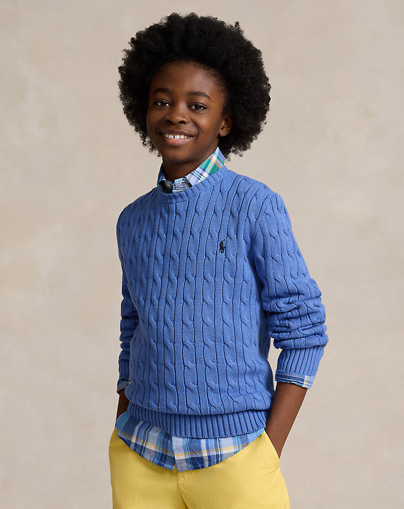Cable-Knit Cotton Jumper BOYS 6–14 YEARS 1