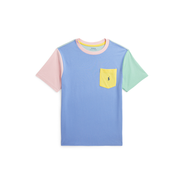 Colour-Blocked Cotton Pocket T-Shirt