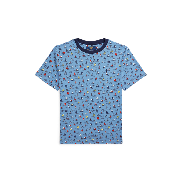 Sailboat-Print Cotton Jersey Tee