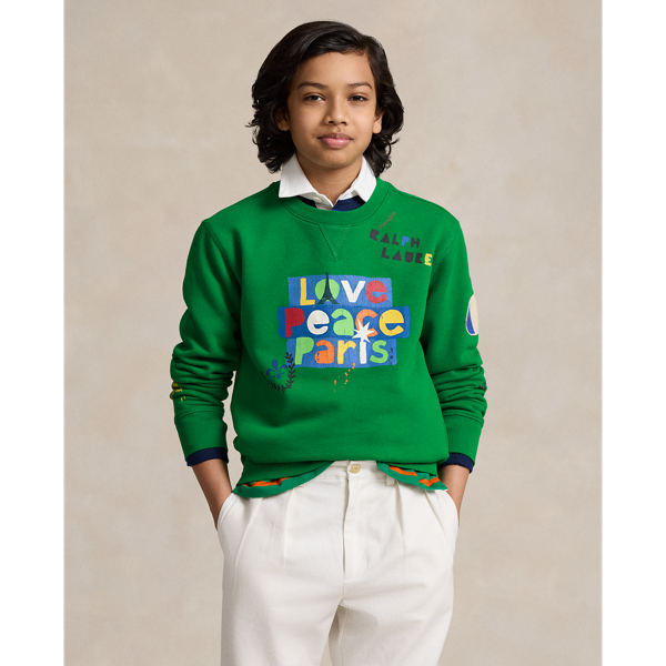 Fleece-Sweatshirt Love Peace Paris