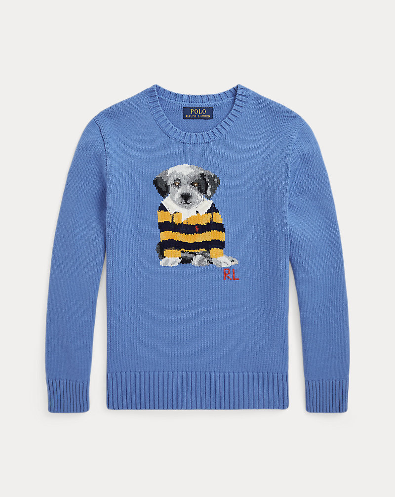 Dog-Intarsia Cotton Sweater Boys 8-18 1