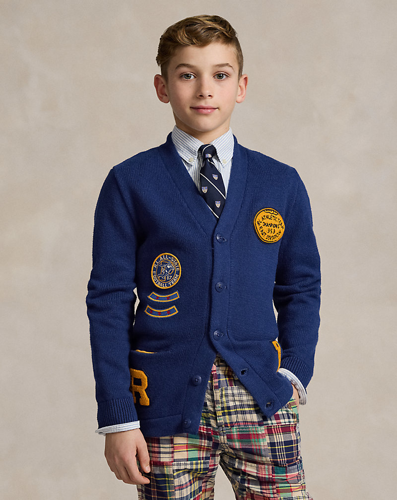 Varsity-Inspired Cotton Cardigan BOYS 6–14 YEARS 1