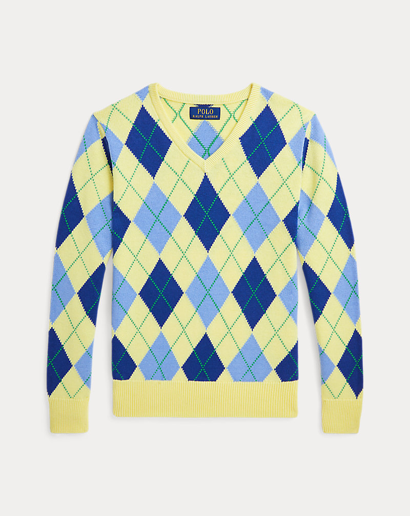 Argyle Cotton V-Neck Sweater Boys 8-18 1