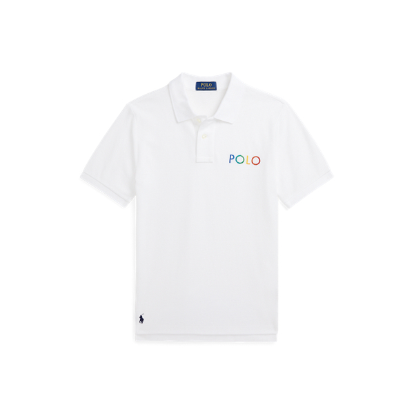 Ombre-Logo Cotton Mesh Polo Shirt