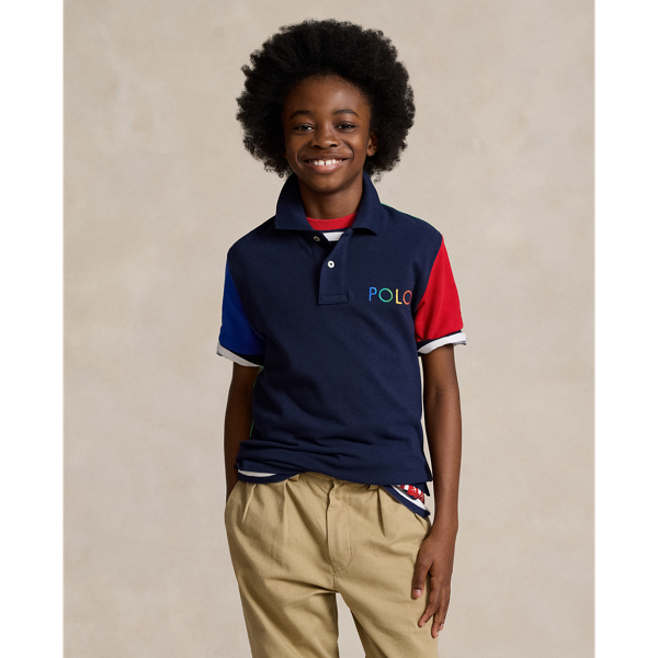 Color-Blocked Ombre-Logo Mesh Polo Shirt BOYS 6–14 YEARS 1