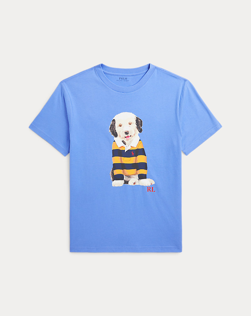 T-shirt de malha de algodão c/cão RAPAZ DE 6 A 14 ANOS 1