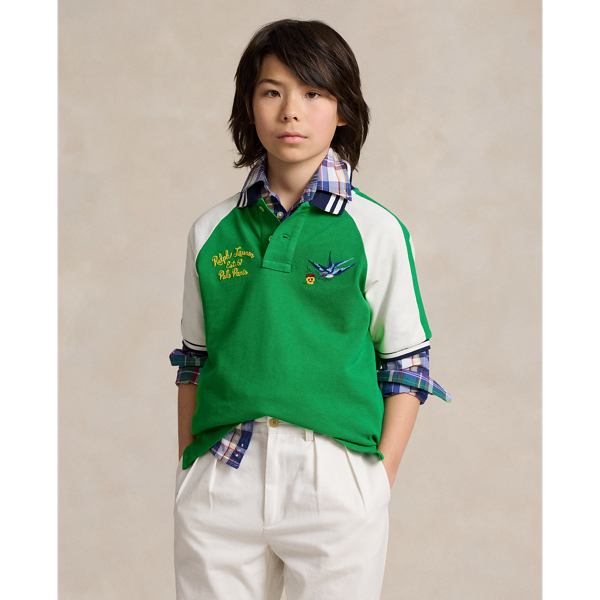 Paris-Embroidered Cotton Mesh Polo Shirt BOYS 6–14 YEARS 1