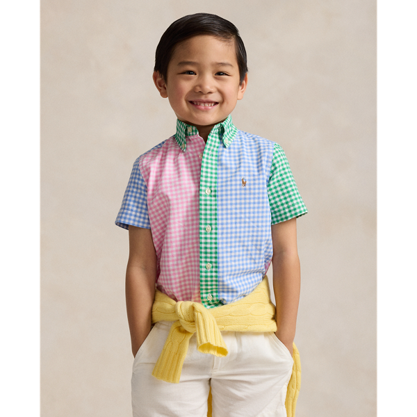 Gingham Oxford Short-Sleeve Fun Shirt Boys 2-7 1