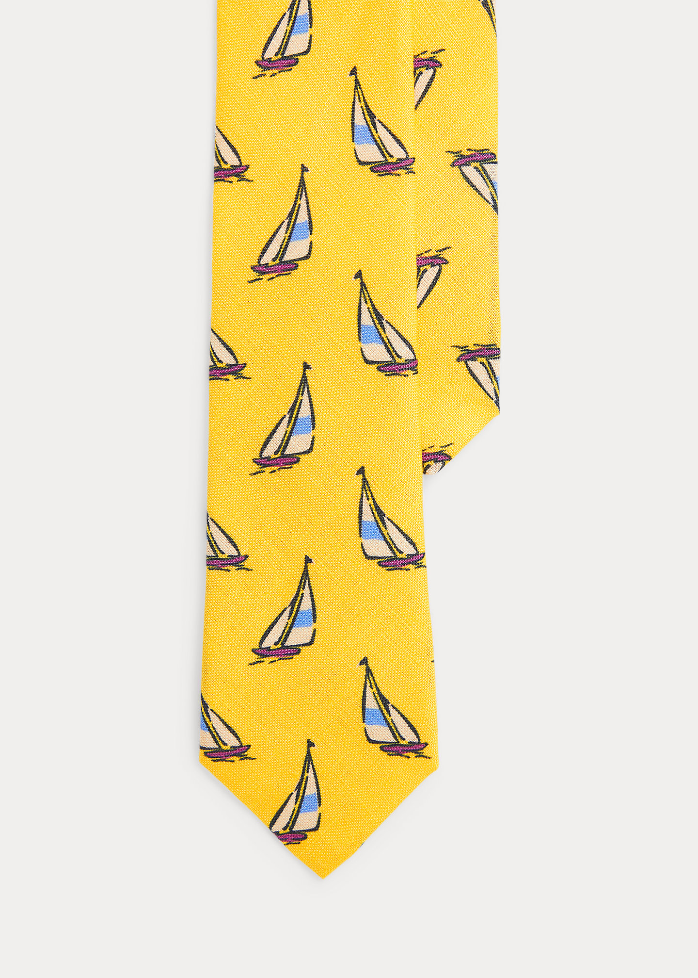 Sailboat-Patterned Linen Tie