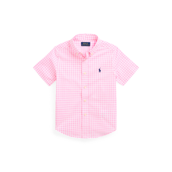 Gingham Poplin Short-Sleeve Shirt