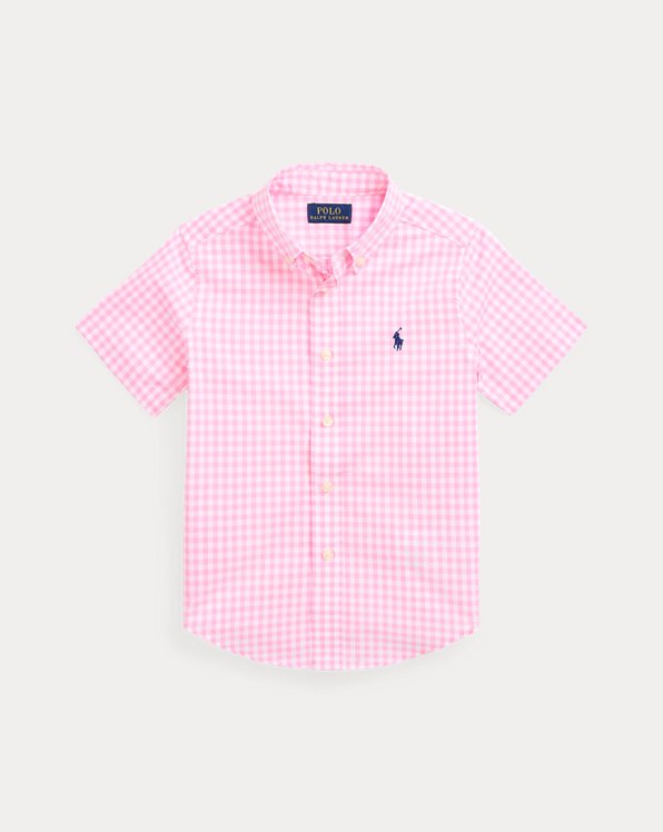 Plaid Cotton Poplin Short-Sleeve Shirt