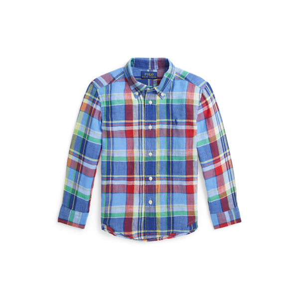 Plaid Linen Shirt Boys 2-7 1