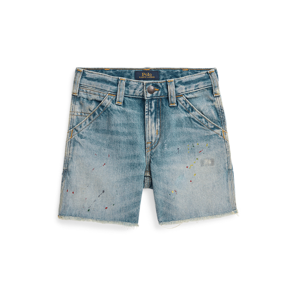 Paint-Print Denim Carpenter Short