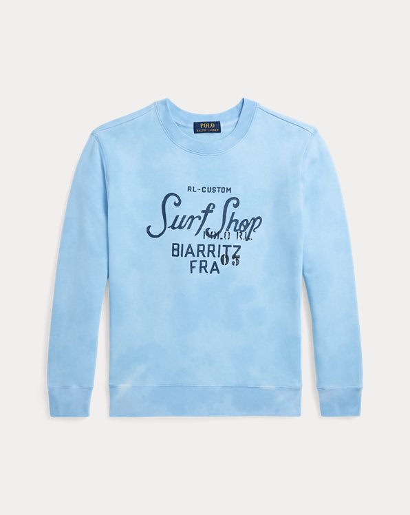 Fleece sweatshirt met tie-dye en graphic
