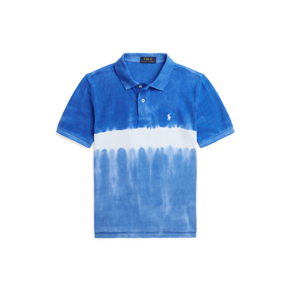 Tie-Dye Cotton Mesh Polo Shirt