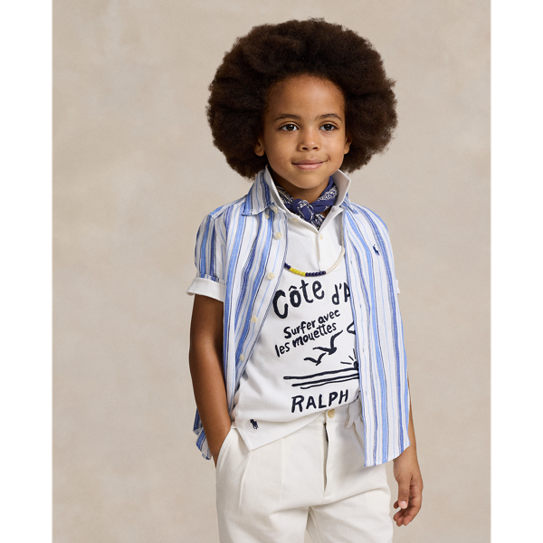 Striped Linen Short-Sleeve Shirt Boys 2-7 1