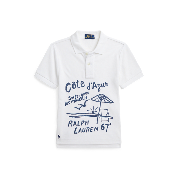 Embroidered Cotton Mesh Polo Shirt