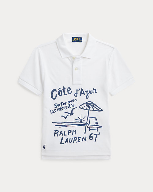 Embroidered Cotton Mesh Polo Shirt
