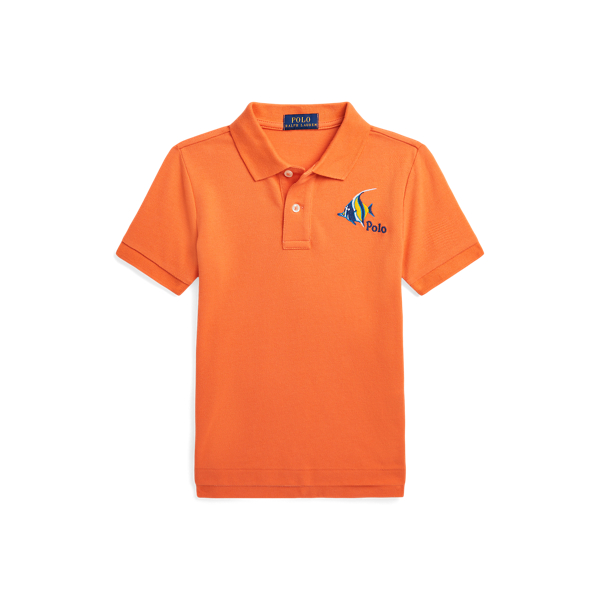 Fish-Embroidered Cotton Mesh Polo Shirt BOYS 1.5–6 YEARS 1