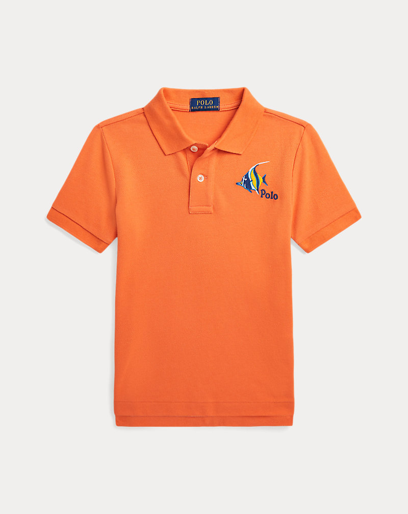 Fish-Embroidered Cotton Mesh Polo Shirt BOYS 1.5–6 YEARS 1