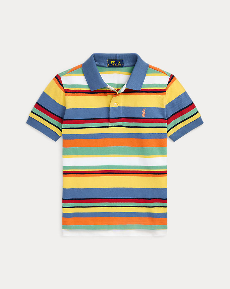 Striped Cotton Mesh Polo Shirt Boys 2-7 1