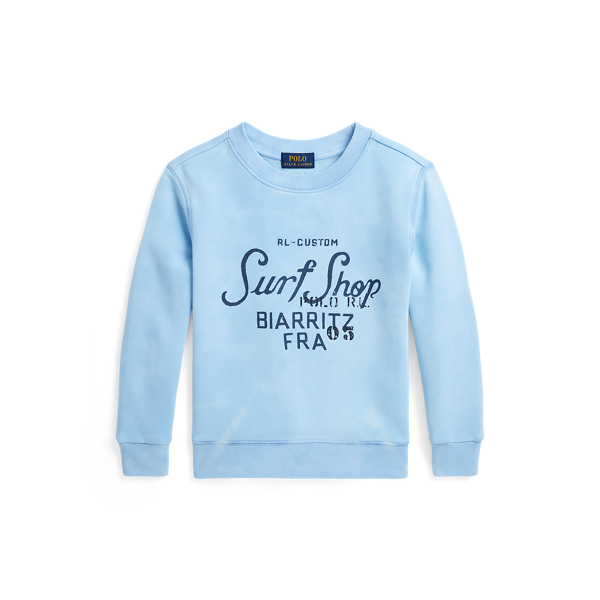 Fleece sweatshirt met tie-dye en print