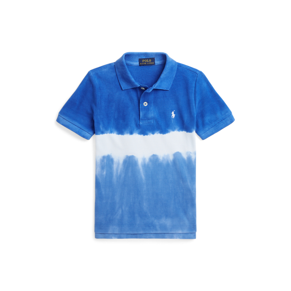 Tie-Dye Cotton Mesh Polo Shirt