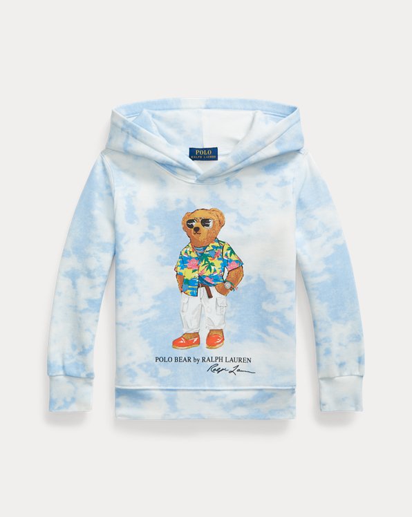 Tie-dye fleece hoodie met Polo Bear
