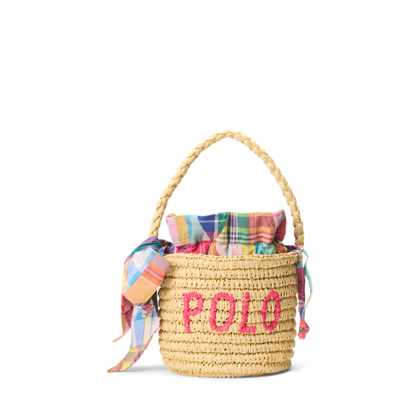 Sac en raphia et coton madras