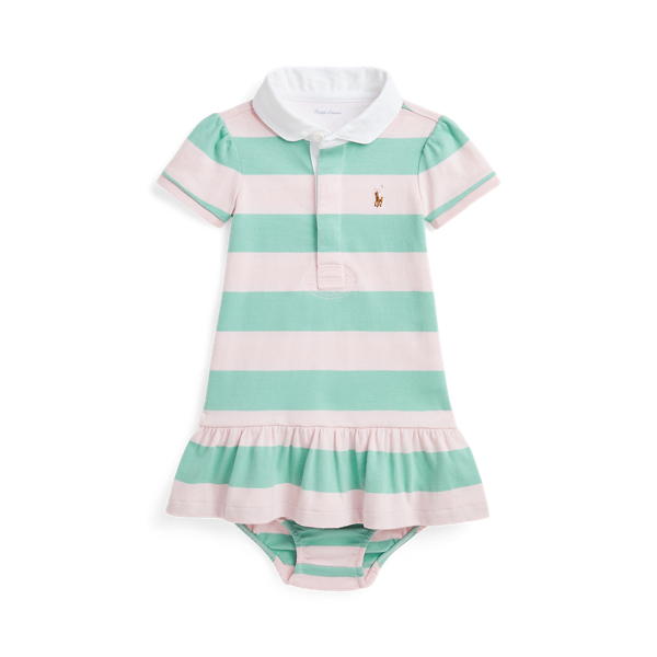 Robe rugby en coton rayé et bloomer Bébé fille 1