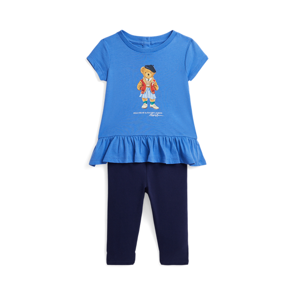 T-shirt Polo Bear jersey legging à nœuds Bébé fille 1