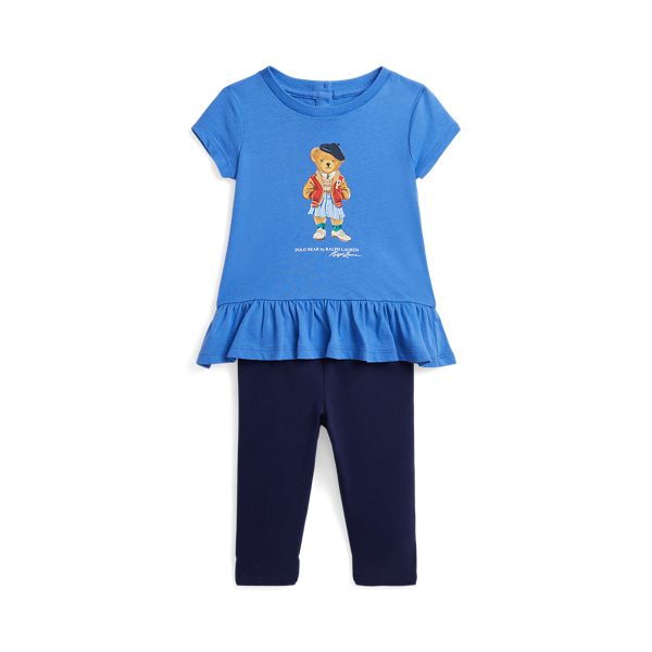 Polo Bear Jersey Tee &amp; Bow Legging Set