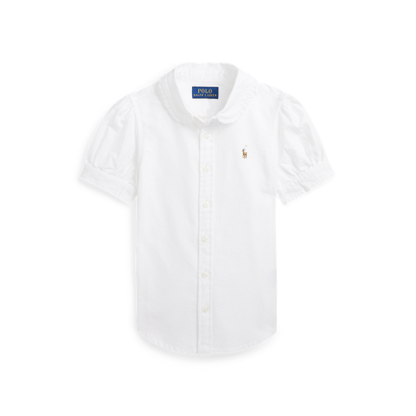 Camisa de manga curta Oxford de algodão
