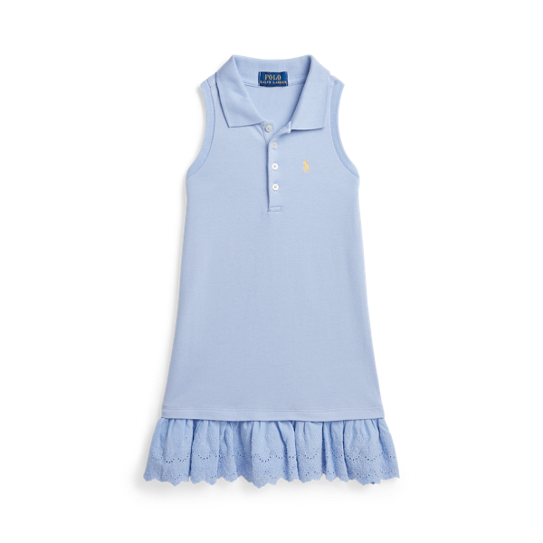 Eyelet-Embroidered Mesh Polo Dress GIRLS 1.5–6.5 YEARS 1
