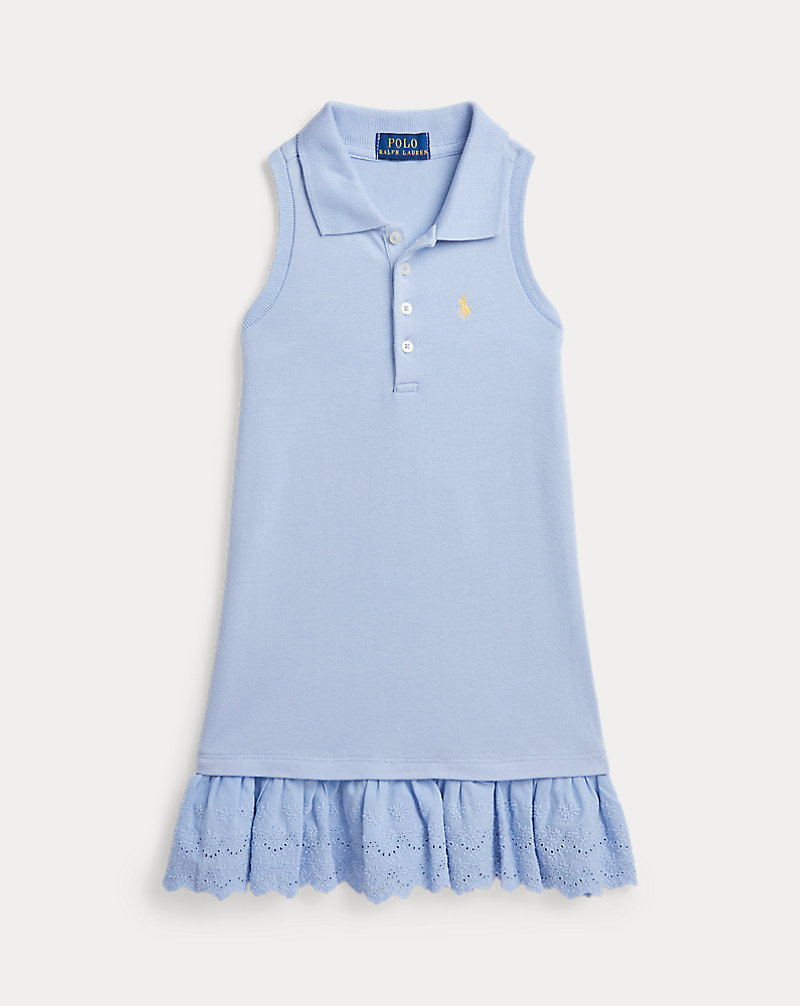 Eyelet-Embroidered Mesh Polo Dress GIRLS 1.5–6.5 YEARS 1