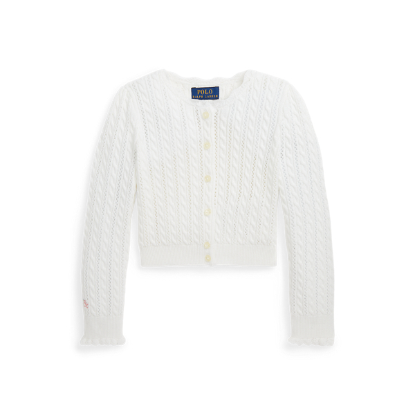 Pointelle-Knit Cotton Cardigan