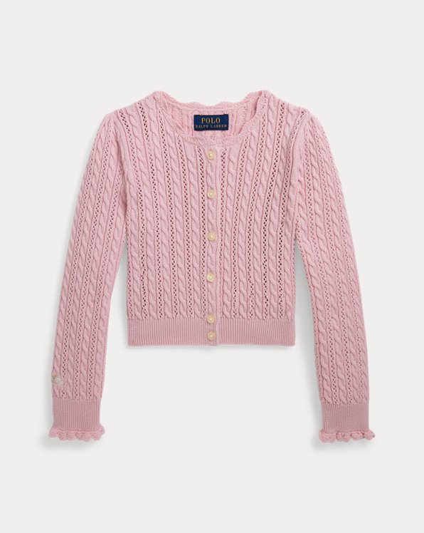 Pointelle-Knit Cotton Cardigan