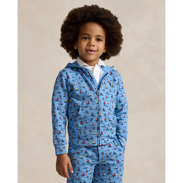 Sailboat-Print Spa Terry Full-Zip Hoodie Boys 2-7 1