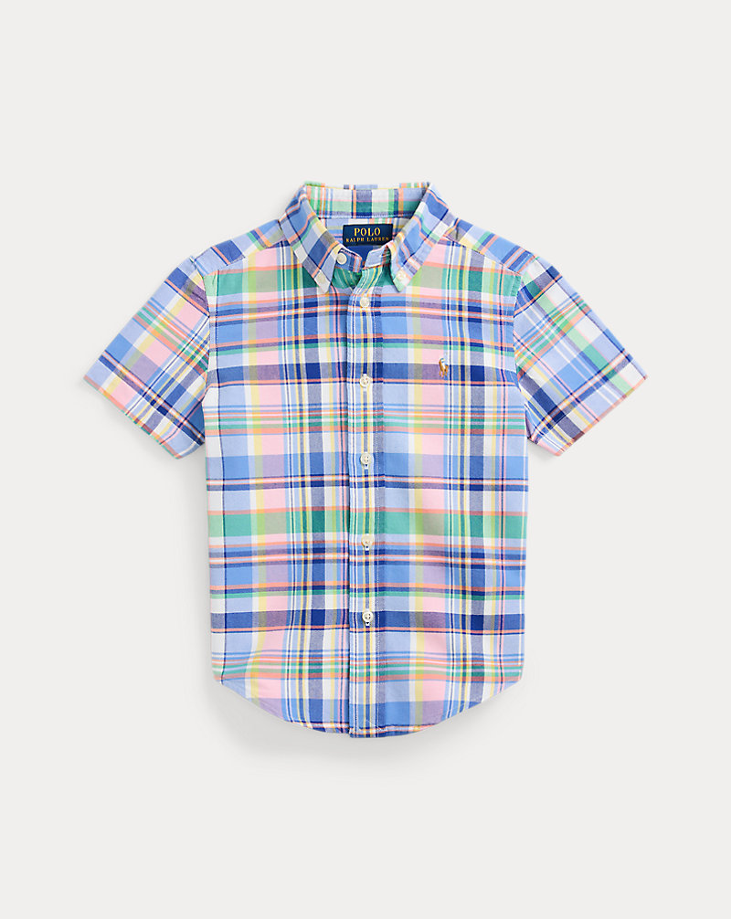 Plaid Cotton Oxford Short-Sleeve Shirt Boys 2-7 1